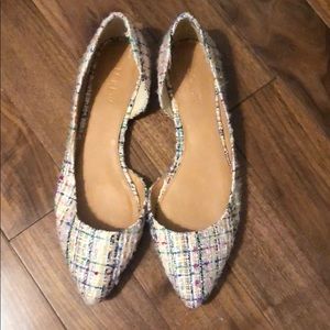 J Crew tweed flats